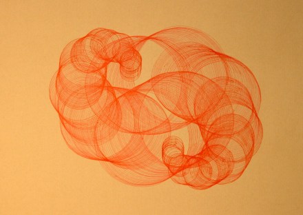 Fibonacci Circle Curve Red